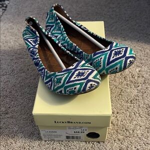 Lucky Brand Blue and Green Flats for Casual Comfort